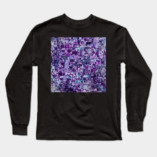 Floral Tiles, Grunge Fractal Long Sleeve T-Shirt